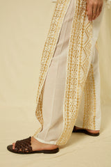 PANTS CLASSIC TRIANGLE SIDE SLITS - WHITE/GOLD