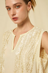 DRESS LONG CLASSIC TRIANGLE SLEEVELESS BELT - NATURAL/CHAMPAGNE