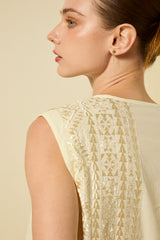 DRESS LONG CLASSIC TRIANGLE SLEEVELESS BELT - NATURAL/CHAMPAGNE