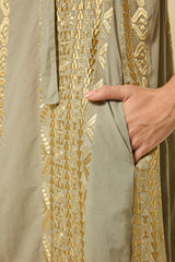 DRESS LONG CLASSIC TRIANGLE SLEEVELESS BELT - STONE/GOLD