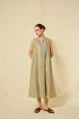 DRESS LONG CLASSIC TRIANGLE SLEEVELESS BELT - STONE/GOLD