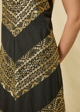 DRESS MAXI CLASSIC TRIANGLE CROSS STRAPS - BLACK/GOLD