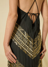 DRESS MAXI CLASSIC TRIANGLE CROSS STRAPS - BLACK/GOLD