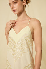 DRESS MAXI CLASSIC TRIANGLE CROSS STRAPS - NATURAL/CHAMPAGNE