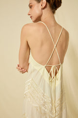 DRESS MAXI CLASSIC TRIANGLE CROSS STRAPS - NATURAL/CHAMPAGNE