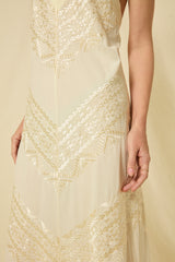 DRESS MAXI CLASSIC TRIANGLE CROSS STRAPS - NATURAL/CHAMPAGNE
