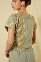 TOP CROP CLASSIC TRIANGLE WRAP TIES - STONE/GOLD