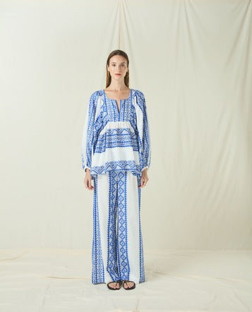 PANTS CLASSIC TRIANGLE - WHITE/BLUE