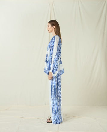 PANTS CLASSIC TRIANGLE - WHITE/BLUE