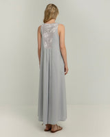 DRESS MAXI NEW TRIANGLE - LIGHT GREY/CHAMPAGNE