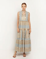 DRESS LONG CLASSIC TRIANGLE - LIGHT GREY/GOLD
