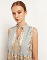 DRESS LONG CLASSIC TRIANGLE - LIGHT GREY/GOLD