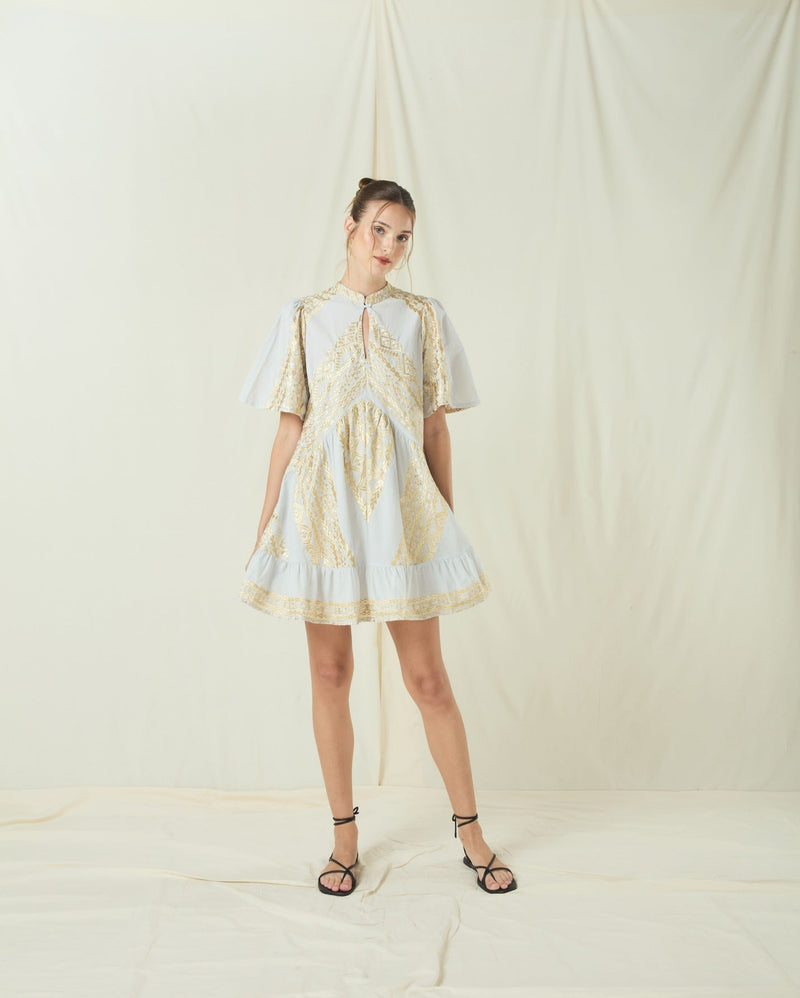 DRESS SHORT CLASSIC TRIANGLE - LIGHT GREY/GOLD