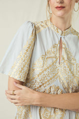 DRESS SHORT CLASSIC TRIANGLE - LIGHT GREY/GOLD