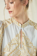 DRESS SHORT CLASSIC TRIANGLE - LIGHT GREY/GOLD