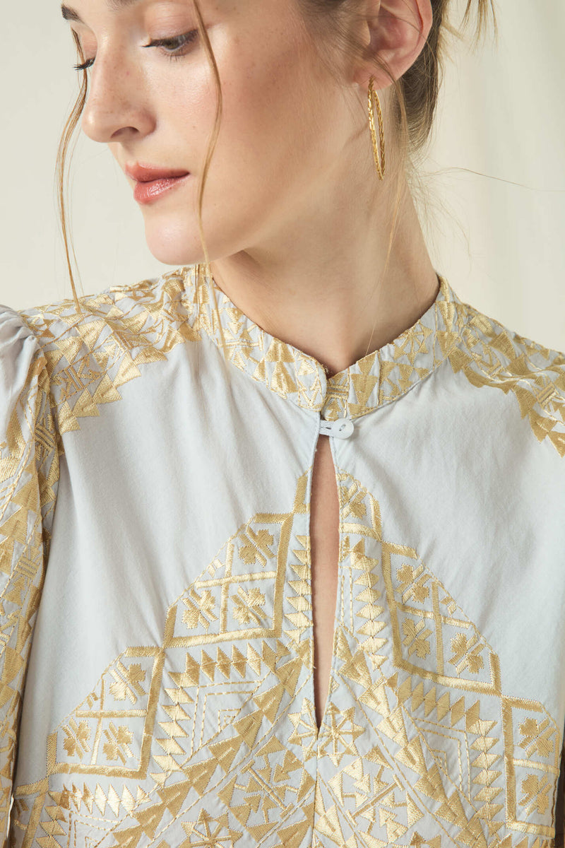 DRESS SHORT CLASSIC TRIANGLE - LIGHT GREY/GOLD