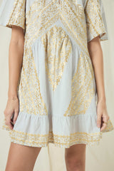DRESS SHORT CLASSIC TRIANGLE - LIGHT GREY/GOLD