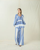 BLOUSE CLASSIC TRIANGLE - WHITE/BLUE