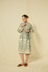 SHIRT DRESS PAPYRUS L/S  - STONE/CHAMPAGNE