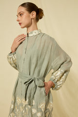 SHIRT DRESS PAPYRUS L/S  - STONE/CHAMPAGNE