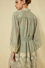 SHIRT DRESS PAPYRUS L/S  - STONE/CHAMPAGNE