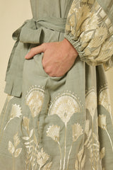 SHIRT DRESS PAPYRUS L/S  - STONE/CHAMPAGNE
