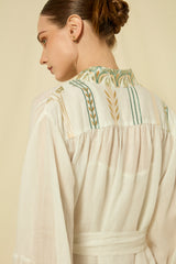 SHIRT DRESS PAPYRUS L/S  - WHITE/MULTI 