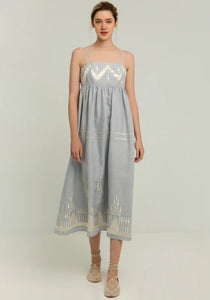 DRESS MAXI ROOTS STRAPS - LIGHT GREY/
CHAMPAGNE