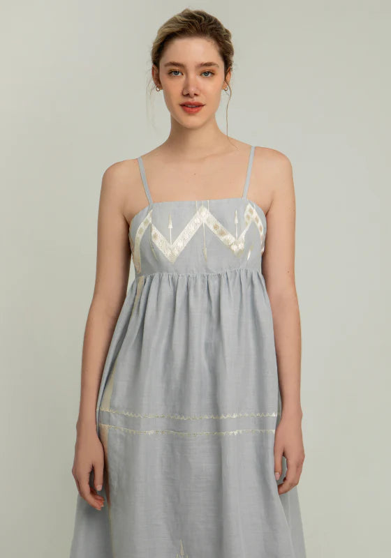 DRESS MAXI ROOTS STRAPS - LIGHT GREY/
CHAMPAGNE