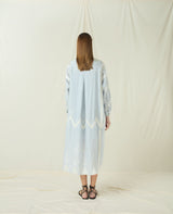 DRESS CHEMISIER ROOTS - LIGHT GREY/CHAMPAGNE