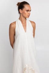 DRESS MAXI CRETE SLEEVELESS - NATURAL/CHAMPAGNE