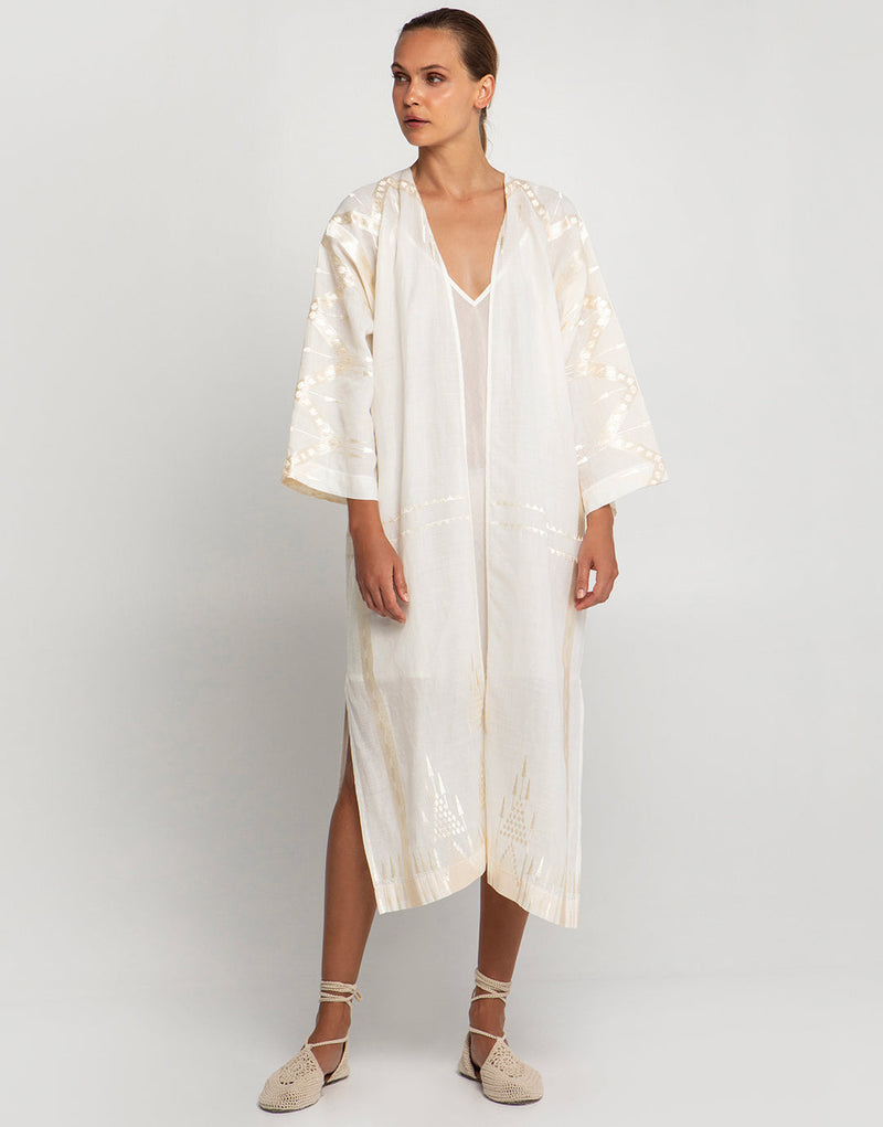 KIMONO LONG ROOTS BELT - NATURAL/CHAMPAGNE
