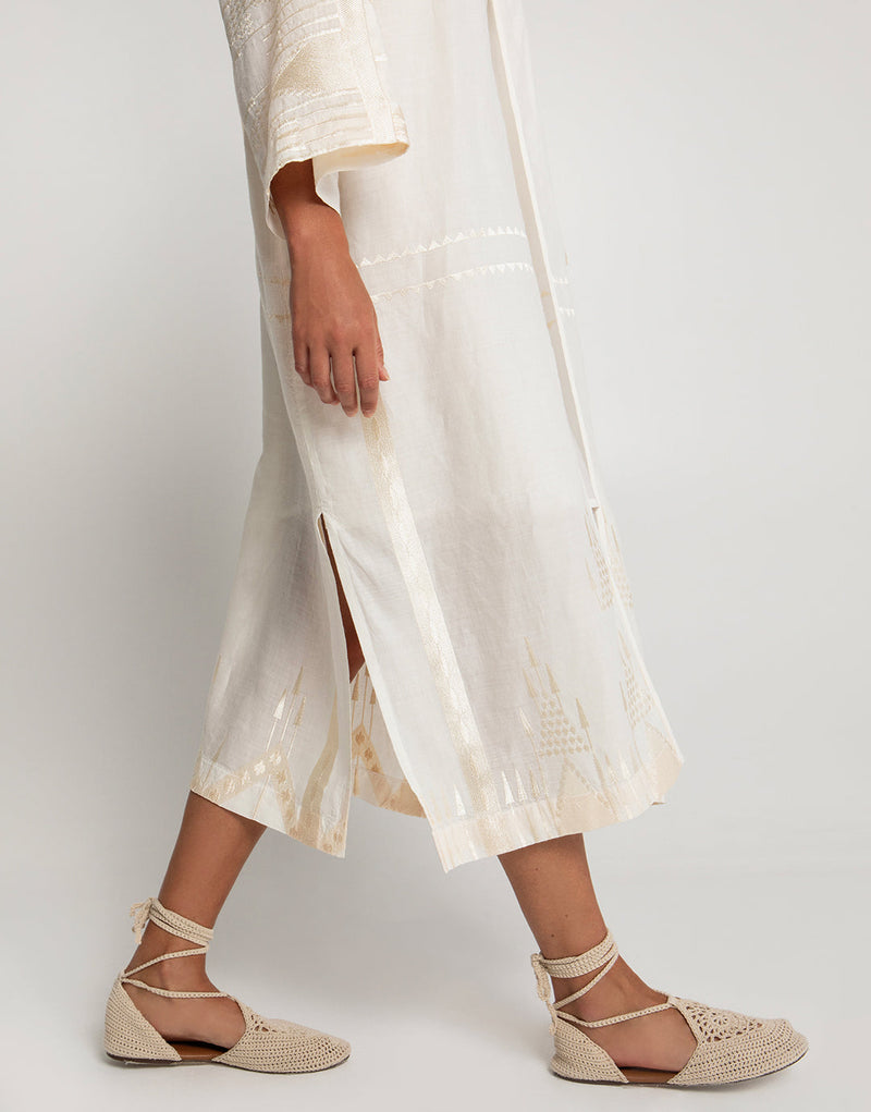 KIMONO LONG ROOTS BELT - NATURAL/CHAMPAGNE