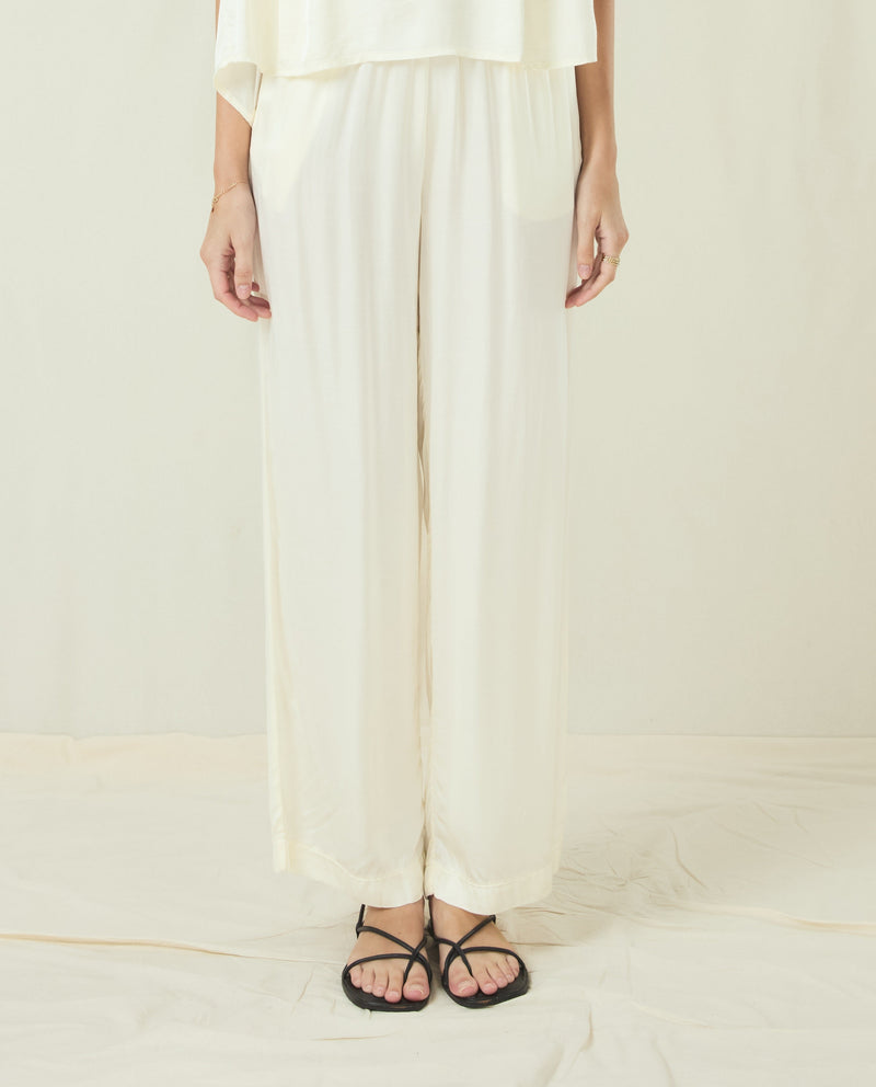 PANTS ELASTICATED WAIST DRAWSTRING - NATURAL