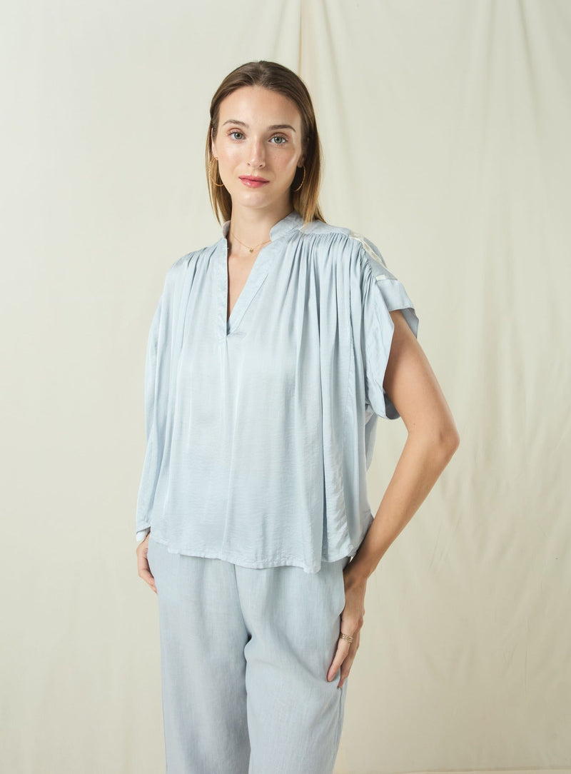 BLOUSE ROOTS - LIGHT GREY/CHAMPAGNE