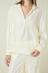 BLOUSE CRETE L/S - NATURAL/CHAMPAGNE
