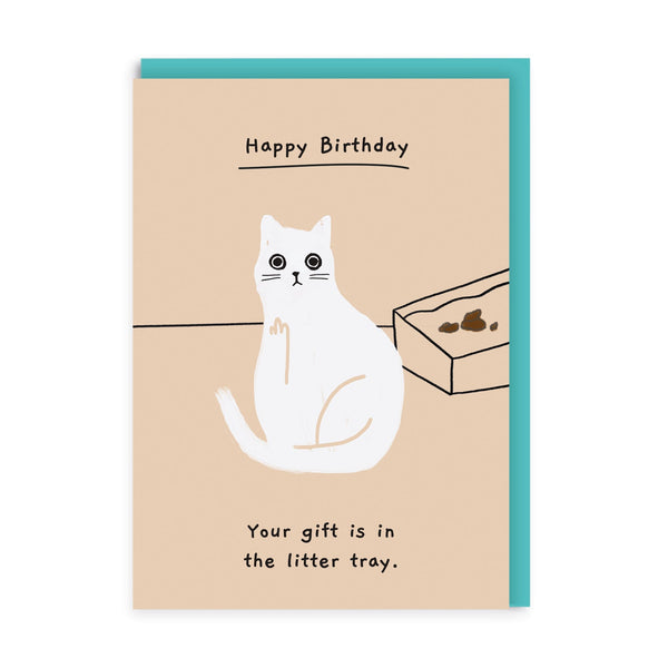 OOH DEER Gift Is In The Litter Tray Birthday Card