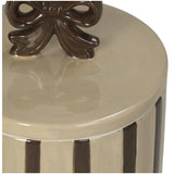 Keepsake Box Bow Dolomite Brown 11x11x14cm