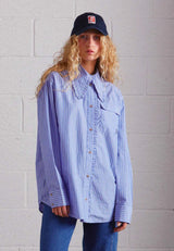 Kendall Ruffle Shirt - Blue