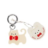 Keyring bag charm - White kitty cat 