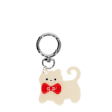 Keyring bag charm - White kitty cat 
