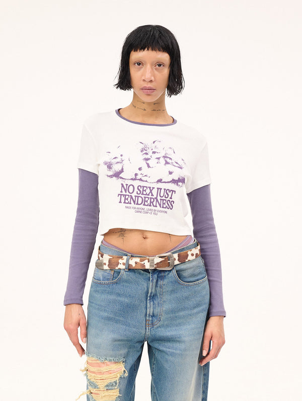 Kitten Crush LS T-shirt : White