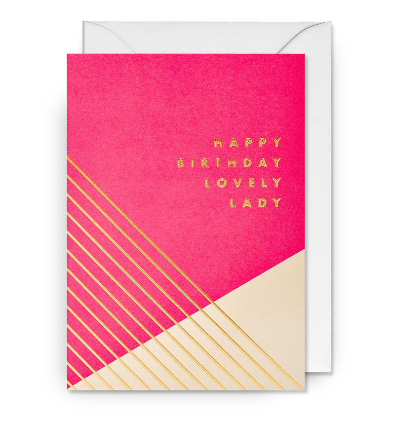 Lagom Design Happy Birthday Lovely Lady Geometric 