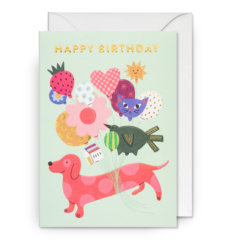 Lagom Design Happy Birthday Dachshund Balloons