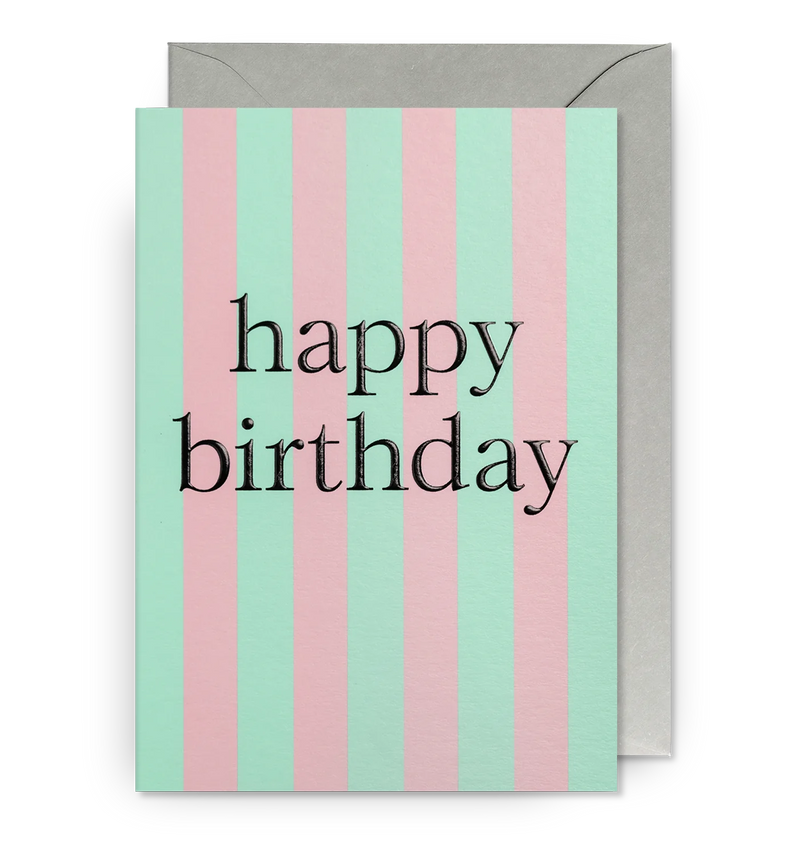 Lagom Design Happy Birthday Pastel Candy Striped