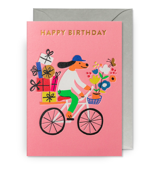 Lagom Design Happy Birthday Dog on Bike