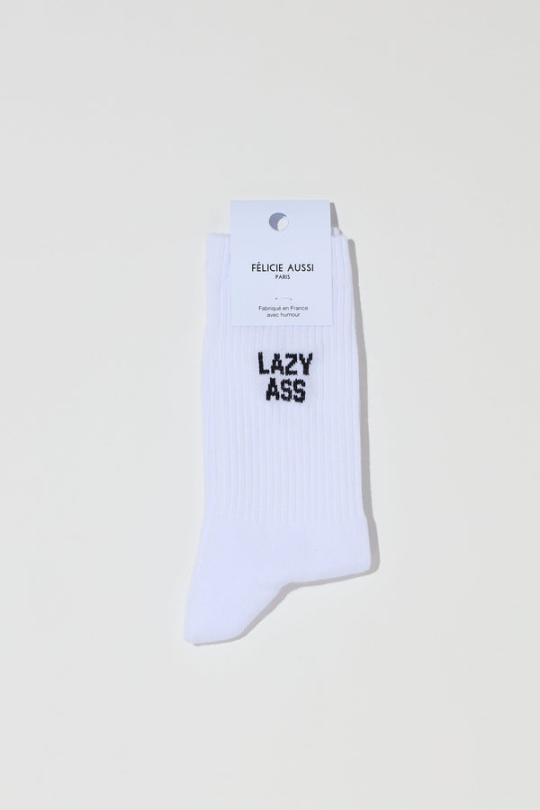 LAZY A*S SOCKS - WHITE