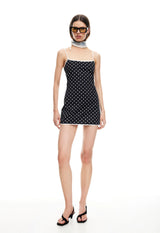 VOYAGE MINI DRESS - NOIR  POLKA