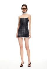 VOYAGE MINI DRESS - NOIR  POLKA