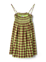LILO MINI DRESS - CHOC AVO GINGHAM